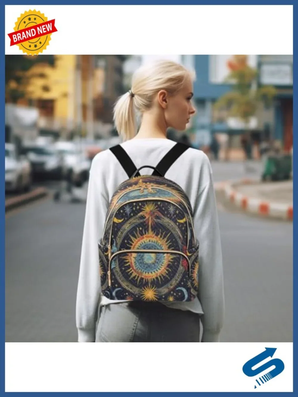Mandala Stars Alchemy Women's Fashion Backpack Rucksack Travel Shoulder Bag